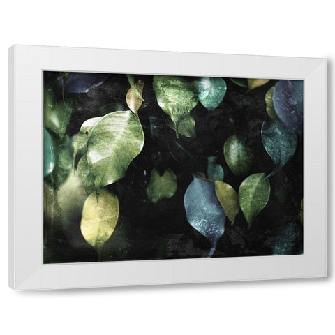 Hanging Leaves White Modern Wood Framed Art Print by Villa, Mlli
