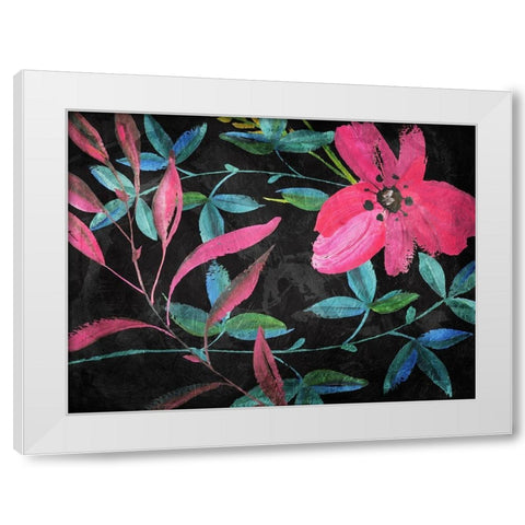 Tropical Flower Mix White Modern Wood Framed Art Print by Villa, Mlli