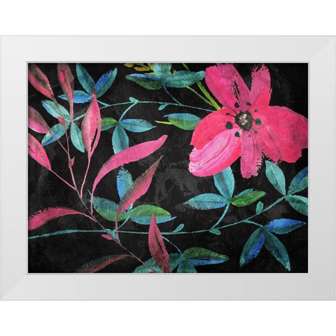 Tropical Flower Mix White Modern Wood Framed Art Print by Villa, Mlli