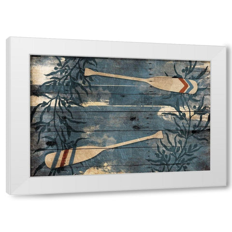 Blue Wall Oars White Modern Wood Framed Art Print by Villa, Mlli