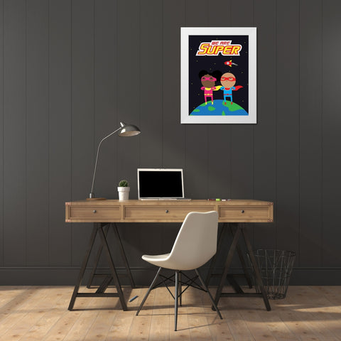 We Are Super White Modern Wood Framed Art Print by Villa, Mlli