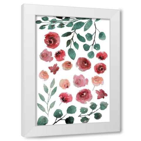 Lets Share Flowers White Modern Wood Framed Art Print by Villa, Mlli