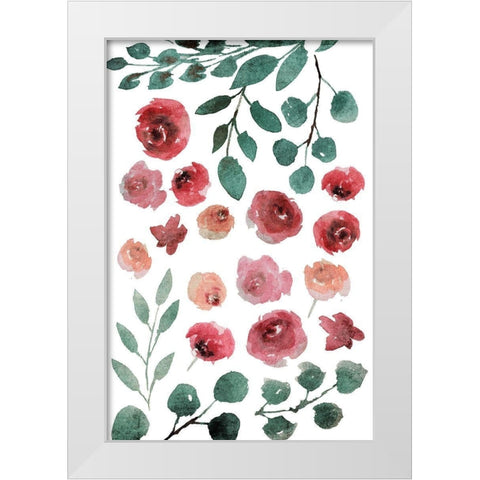 Lets Share Flowers White Modern Wood Framed Art Print by Villa, Mlli
