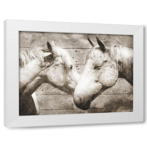 Love Horses White Modern Wood Framed Art Print by Villa, Mlli