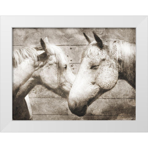 Love Horses White Modern Wood Framed Art Print by Villa, Mlli