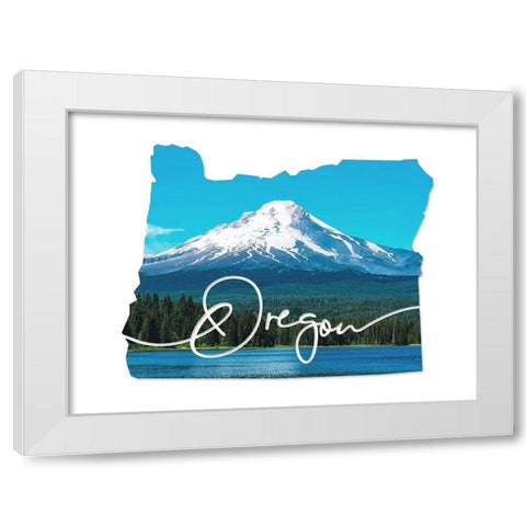 Oregon Mountain White Modern Wood Framed Art Print by Villa, Mlli