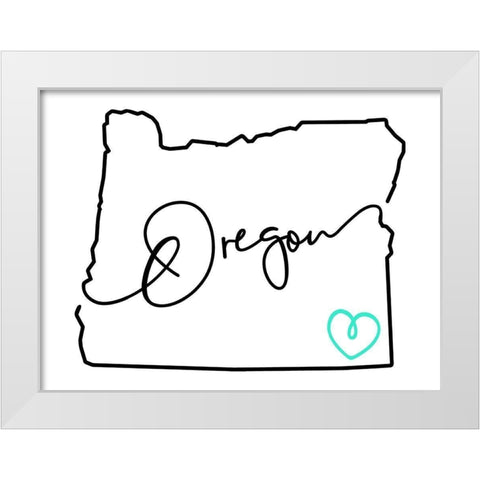 Oregon Love White Modern Wood Framed Art Print by Villa, Mlli