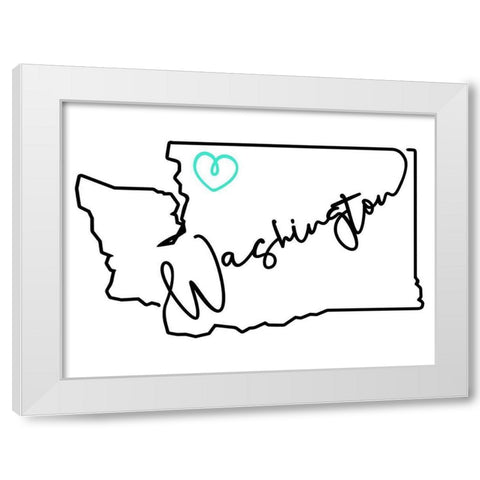 Washington Love White Modern Wood Framed Art Print by Villa, Mlli