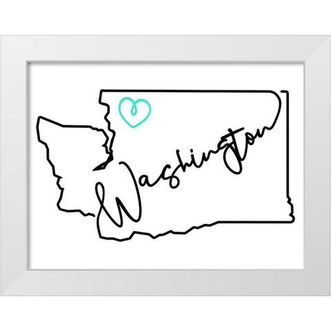 Washington Love White Modern Wood Framed Art Print by Villa, Mlli