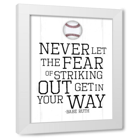 Strike Three White Modern Wood Framed Art Print by Villa, Mlli