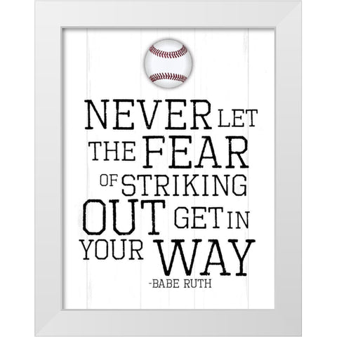 Strike Three White Modern Wood Framed Art Print by Villa, Mlli