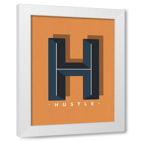 Hustle White Modern Wood Framed Art Print by Villa, Mlli