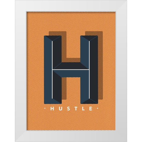 Hustle White Modern Wood Framed Art Print by Villa, Mlli