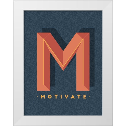 Motivate White Modern Wood Framed Art Print by Villa, Mlli
