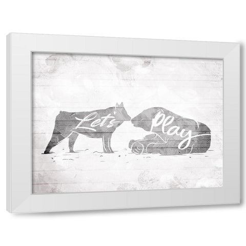 Lets Play White Modern Wood Framed Art Print by Villa, Mlli