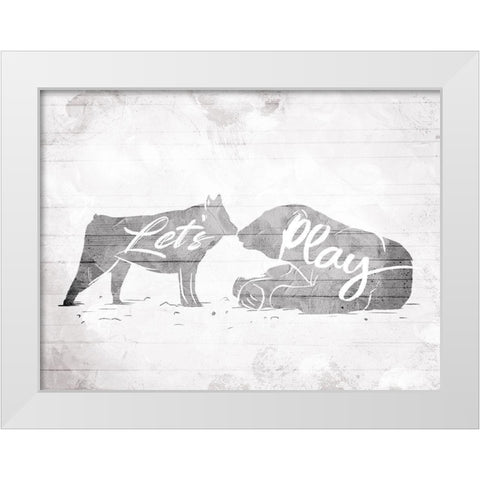 Lets Play White Modern Wood Framed Art Print by Villa, Mlli