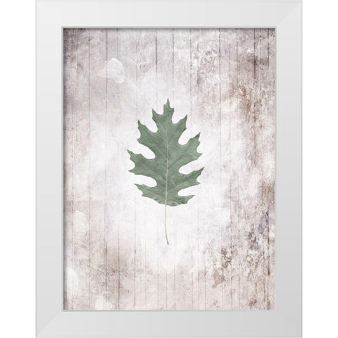 Washed Leaf White Modern Wood Framed Art Print by Villa, Mlli