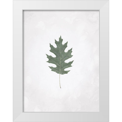 Washed Simple Leaf White Modern Wood Framed Art Print by Villa, Mlli