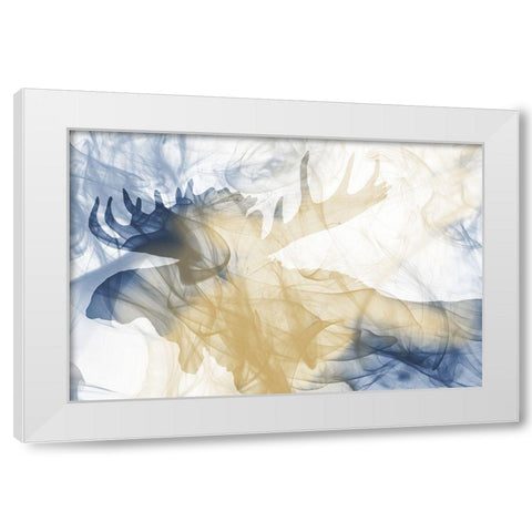 Moose Smoke Mate White Modern Wood Framed Art Print by Villa, Milli