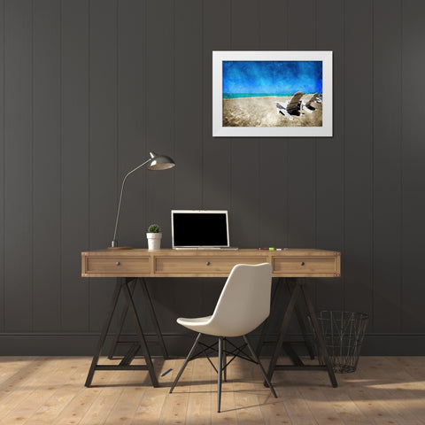Thinking of Relaxing White Modern Wood Framed Art Print by Villa, Mlli