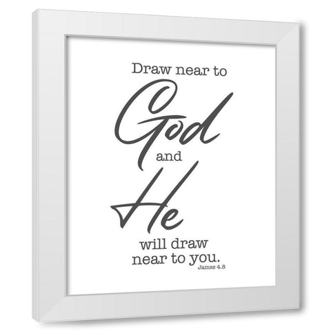 God White Modern Wood Framed Art Print by Villa, Milli