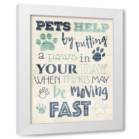 Pets Help White Modern Wood Framed Art Print by Villa, Mlli