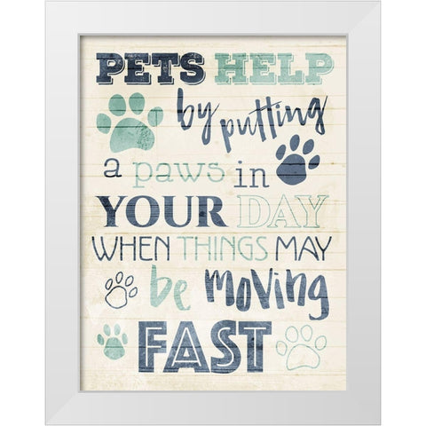 Pets Help White Modern Wood Framed Art Print by Villa, Mlli