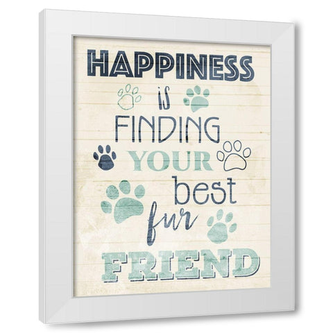 Pet Happiness White Modern Wood Framed Art Print by Villa, Mlli