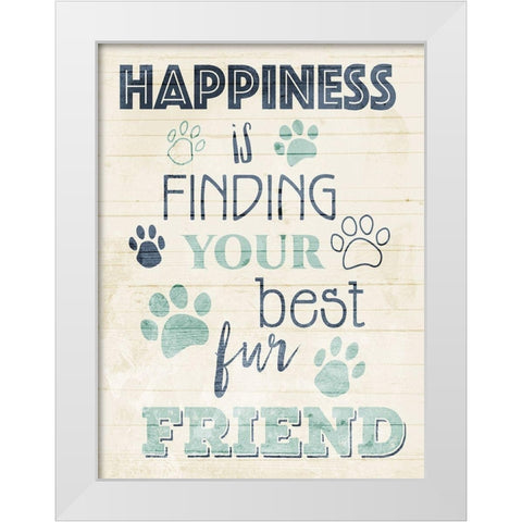 Pet Happiness White Modern Wood Framed Art Print by Villa, Mlli