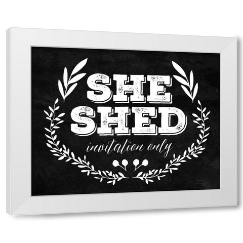She Shed White White Modern Wood Framed Art Print by Villa, Mlli