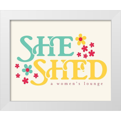 She Shed Lounge White Modern Wood Framed Art Print by Villa, Mlli