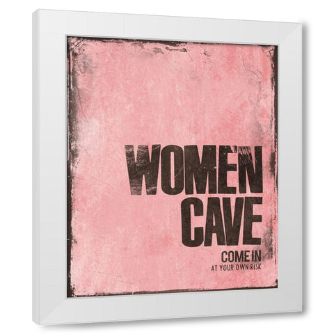 Women Cave Risk Pink White Modern Wood Framed Art Print by Villa, Mlli