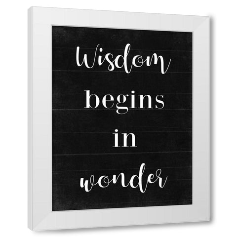 Wisdom B/W White Modern Wood Framed Art Print by Villa, Mlli