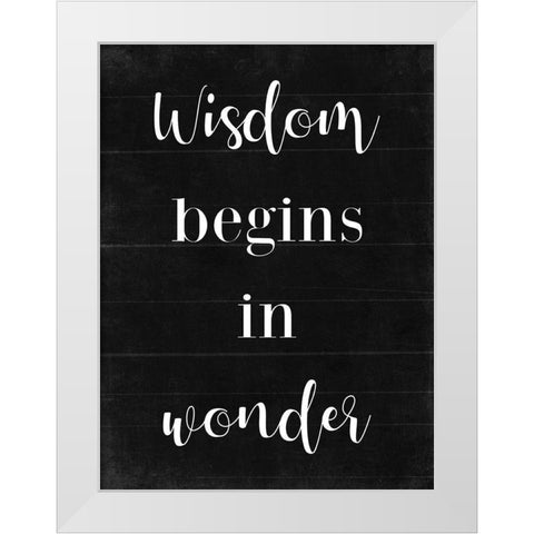 Wisdom B/W White Modern Wood Framed Art Print by Villa, Mlli