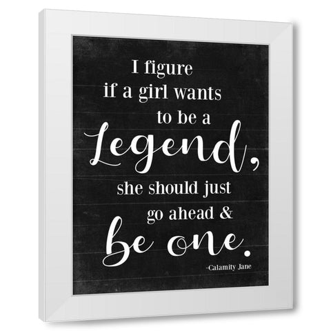 Legend B/W White Modern Wood Framed Art Print by Villa, Mlli