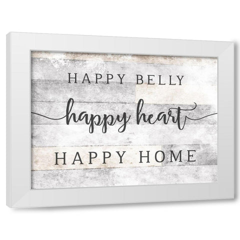 Happy Heart White Modern Wood Framed Art Print by Villa, Mlli