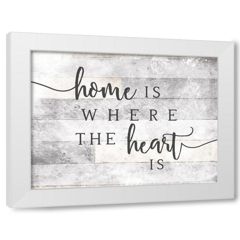 Home Heart White Modern Wood Framed Art Print by Villa, Mlli