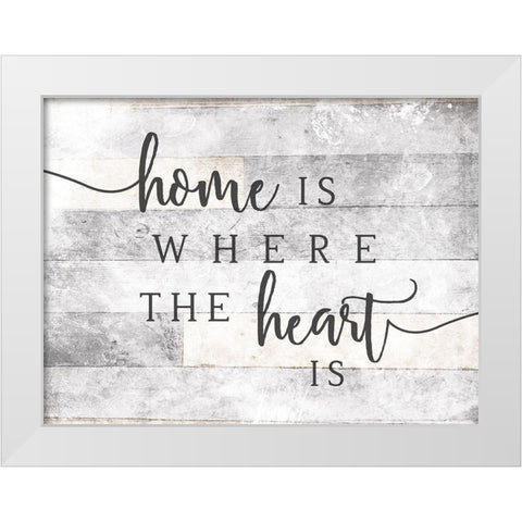 Home Heart White Modern Wood Framed Art Print by Villa, Mlli