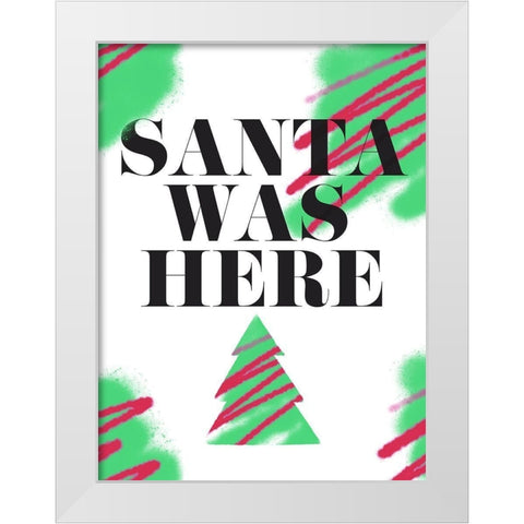 Santa Was Here White Modern Wood Framed Art Print by Villa, Milli