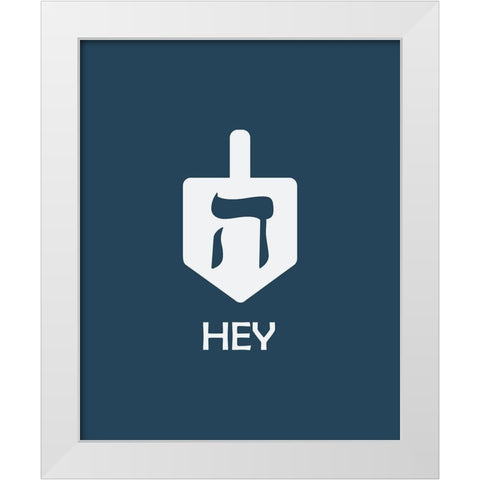 Hey White Modern Wood Framed Art Print by Villa, Milli