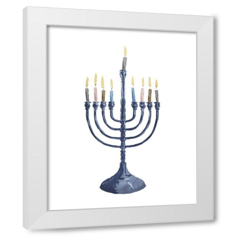 Menorah White Modern Wood Framed Art Print by Villa, Milli