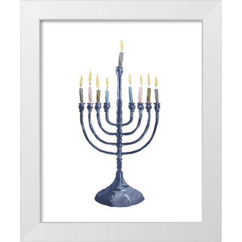 Menorah White Modern Wood Framed Art Print by Villa, Milli