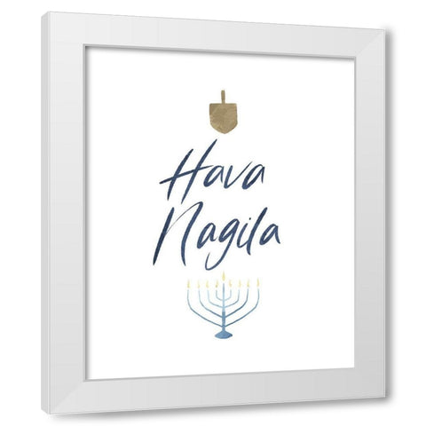 Hava Nagila White Modern Wood Framed Art Print by Villa, Milli