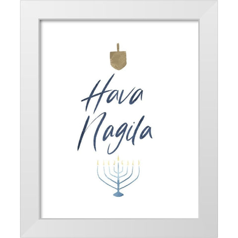 Hava Nagila White Modern Wood Framed Art Print by Villa, Milli