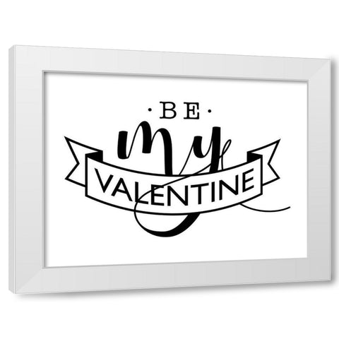 Be My V White Modern Wood Framed Art Print by Villa, Milli
