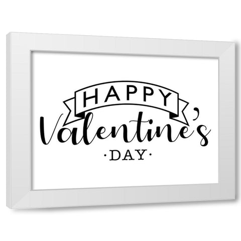 Happy V Day White Modern Wood Framed Art Print by Villa, Milli