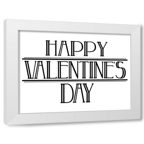Happy Valentine Day Clean White Modern Wood Framed Art Print by Villa, Milli