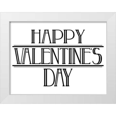 Happy Valentine Day Clean White Modern Wood Framed Art Print by Villa, Milli