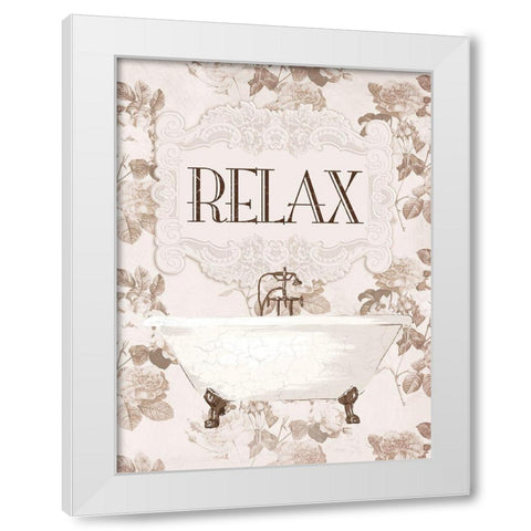 Relax White Modern Wood Framed Art Print by Villa, Milli