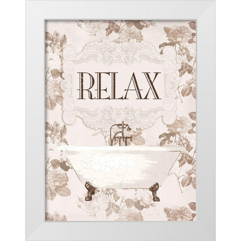 Relax White Modern Wood Framed Art Print by Villa, Milli